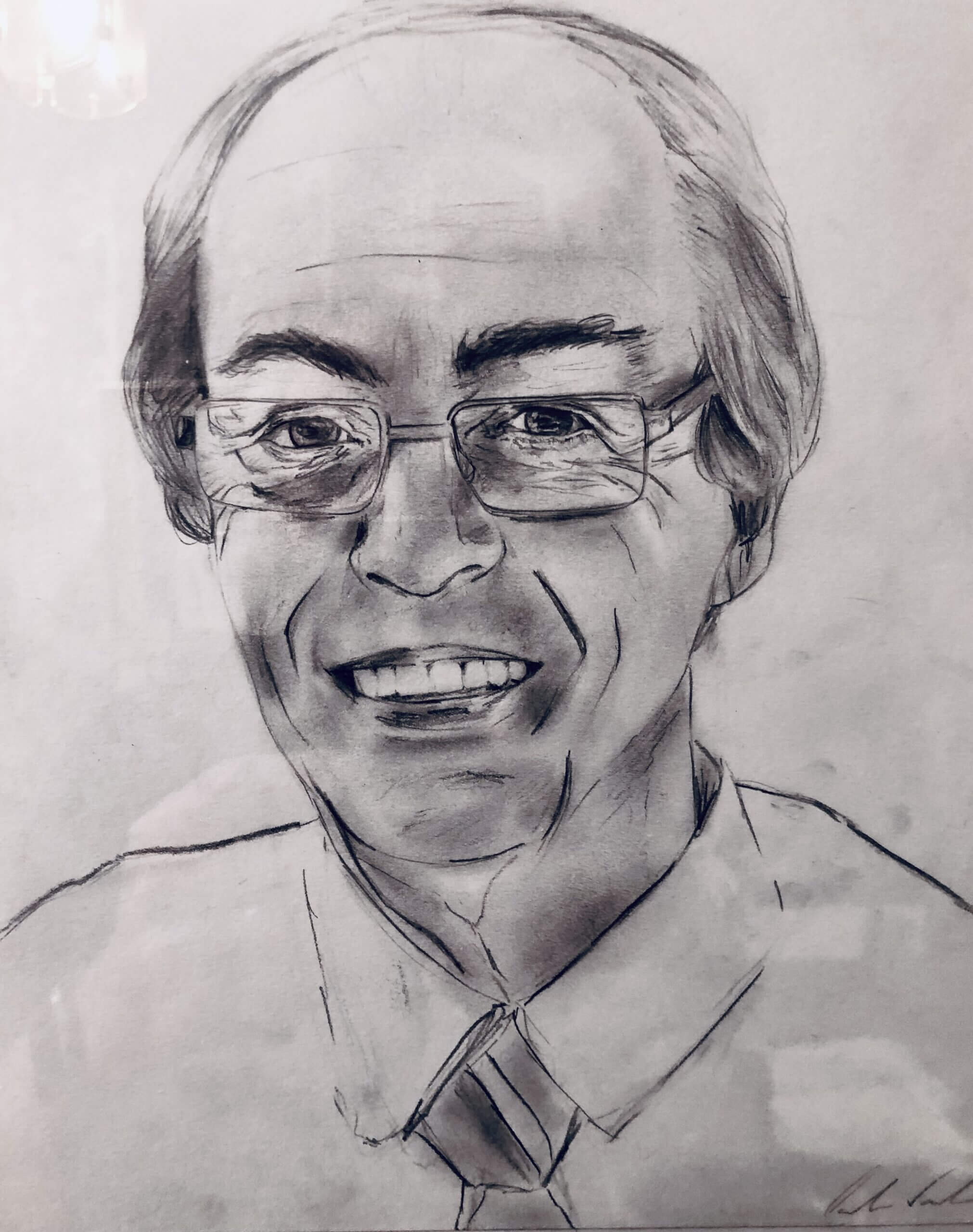 Didier Gailliegue, portrait réalisé avec un dessin au crayon